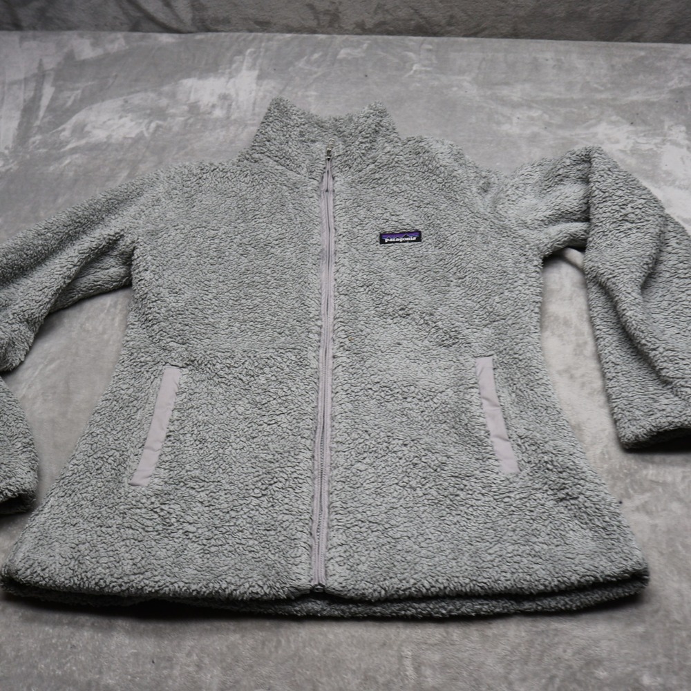 Patagonia Los Gatos Jacket Women Large Gray Full Zip Fuzzy Fleece Outdoor Hiking